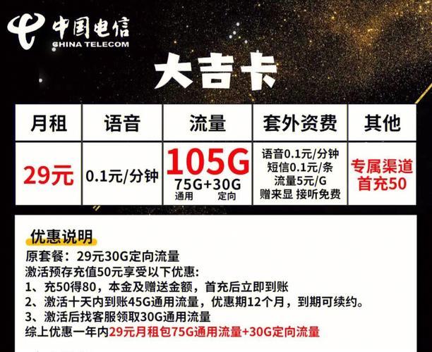 中国电信流量卡套餐推荐：电信星驰卡、畅享卡等