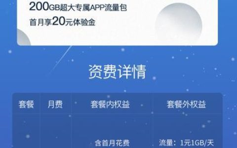 【电信星云卡】19元套餐详细介绍
