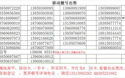 中国移动号段详解：号段介绍、分类、用途等