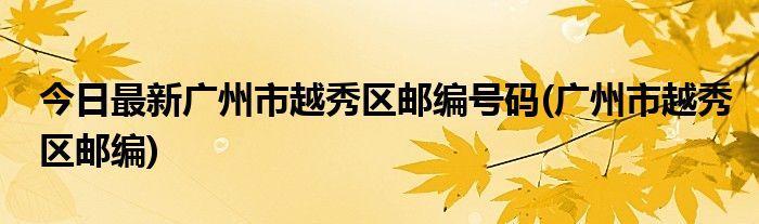 广州市越秀区邮编号是多少？如何查询？