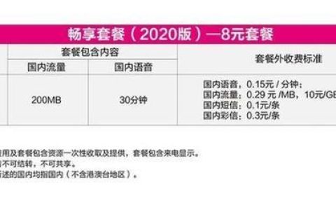 2023年移动最低套餐：8元保号套餐