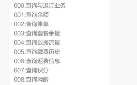 中国移动10086短信流量查询指令大全