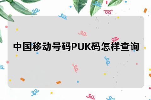 中国移动puk码查询方法，3步教你轻松搞定