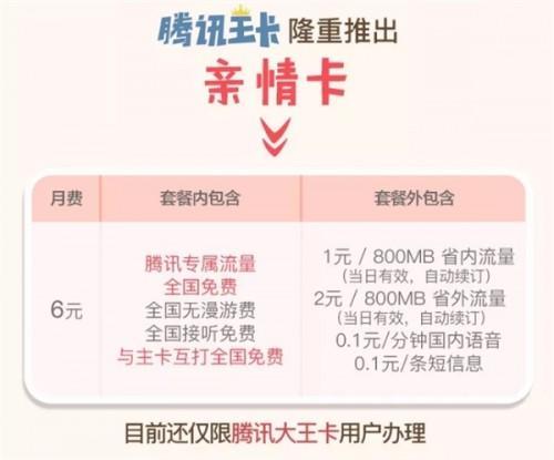 腾讯王卡亲情卡：让爱畅所欲言