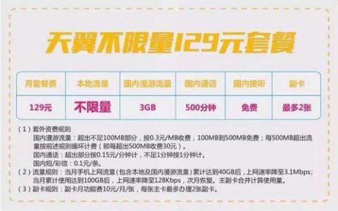 电信129副卡流量多少？满足日常使用需要吗？