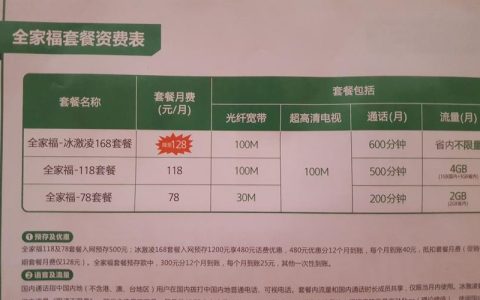 电信冰淇淋套餐介绍