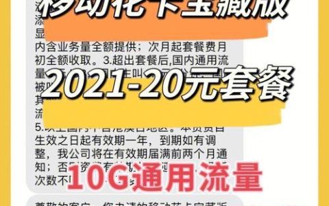 移动花卡宝藏版：流量多、价格低、适合年轻人