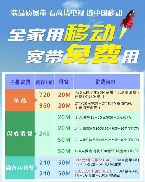 滁州移动宽带套餐推荐，2023年最新资费