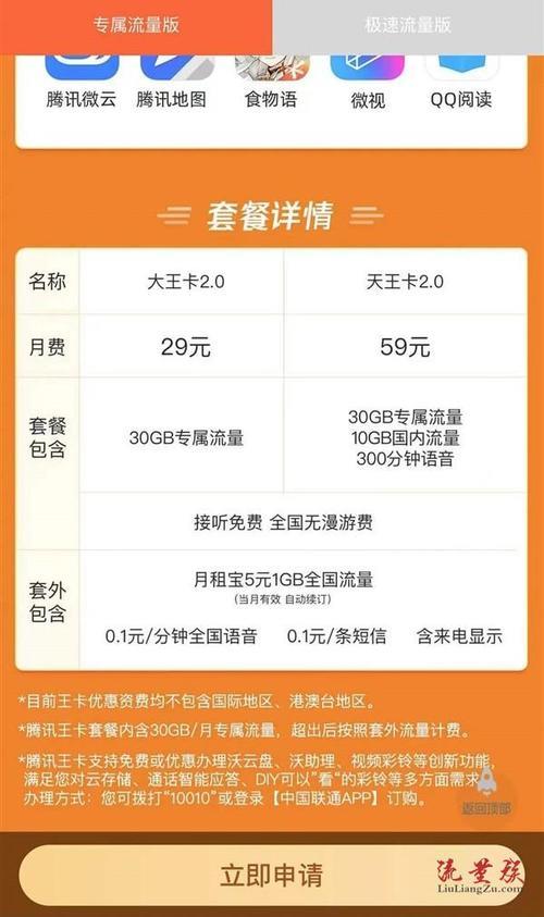 中国联通大王卡19元套餐详情