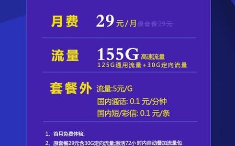 电信29元星卡套餐详细