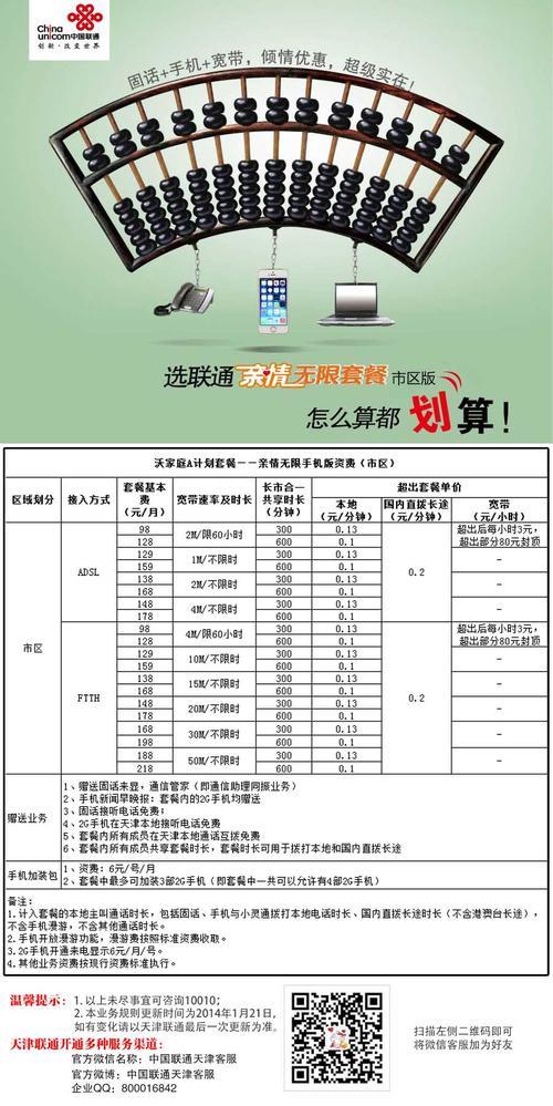 中山联通宽带资费套餐及价格介绍