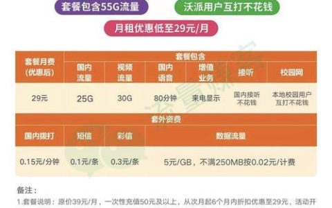 29元联通校园卡：高性价比套餐，学生党必备