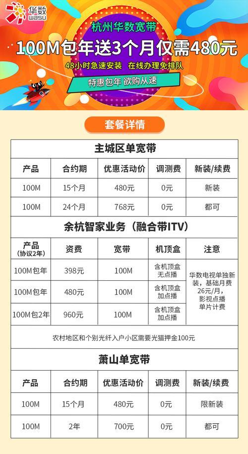 华数宽带萧山：高速稳定，优惠多多