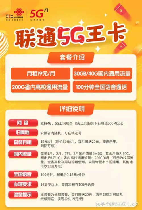 19元联通王卡套餐介绍：超值流量，畅享生活
