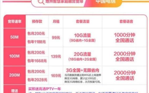 成都电信最低宽带套餐介绍